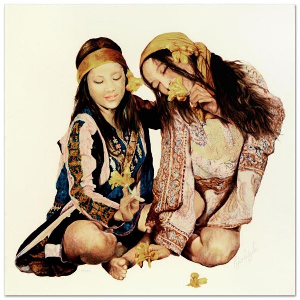 Popo & Ruby Lee, "Sisters" Limited Edition Serigraph, Numbered and Hand Signed by the Artist.