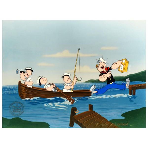 Myron Waldman (1908-2006). "Gone Fishing" Limited Edition Hand Inked and Painted Animation Cel, Numb