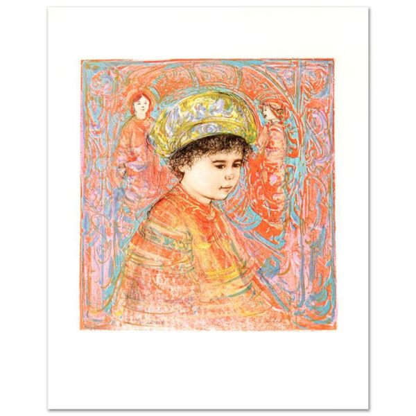  Boy with Turban  Limited Edition Lithograph by Edna Hibel (1917-2014), Numbered and Hand Signed wit