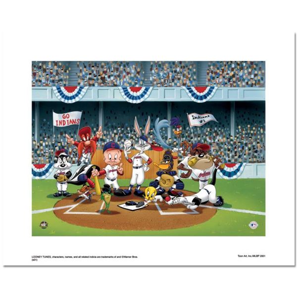 "Line Up At The Plate (Indians)" is a Limited Edition Giclee from Warner Brothers with Hologram Seal