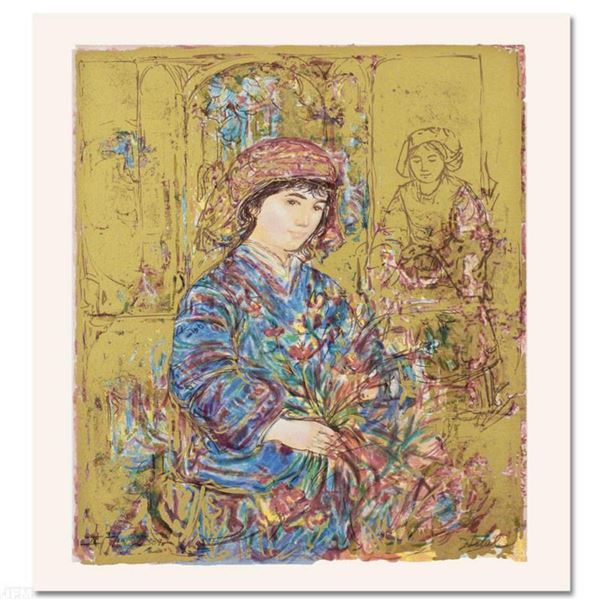  Umbria's Garden  Limited Edition Serigraph by Edna Hibel (1917-2014), Numbered and Hand Signed with