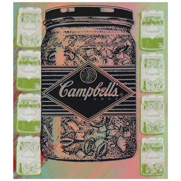 Steve Kaufman (1960-2010), "Campbell's Soup" Hand Painted Limited Edition Silkscreen on Canvas, TP N