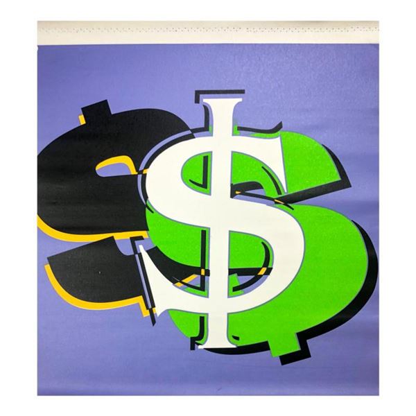 Steve Kaufman (1960-2010),  Dollar Sign (State 2)  Hand Signed and Numbered Limited Edition Hand Pul