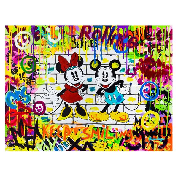 Nastya Rovenskaya- Mixed Media  Mickey & Minnie 