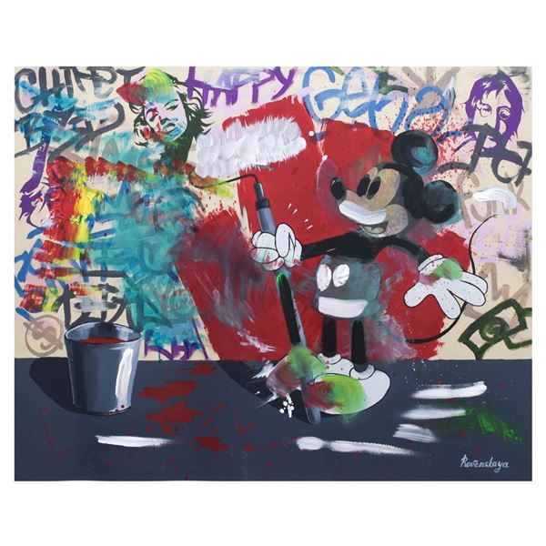 Nastya Rovenskaya- Mixed Media  Mickey's Renovation 