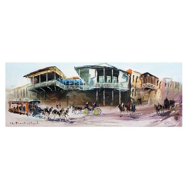 Shalva Phachoshvili- Original Oil on Canvas  Main Street 