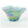 Image 1 : Glass Eye Studios, "Mini Wave Bowl (Bonnet Twist)" Hand Blown Glass Sculpture (Second).