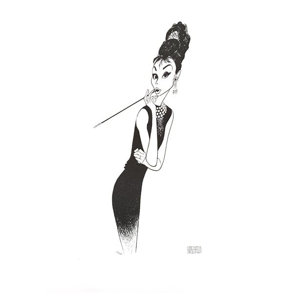 Al Hirschfeld- Original Lithograph on Paper "Audrey Hepburn"