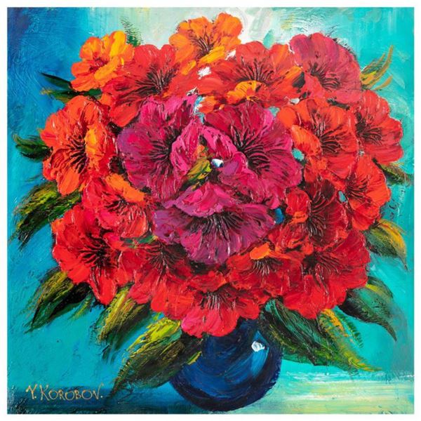 Yana Korobov, "Eternal Love" Original Acrylic Painting on Canvas, Hand Signed with Letter Authentici