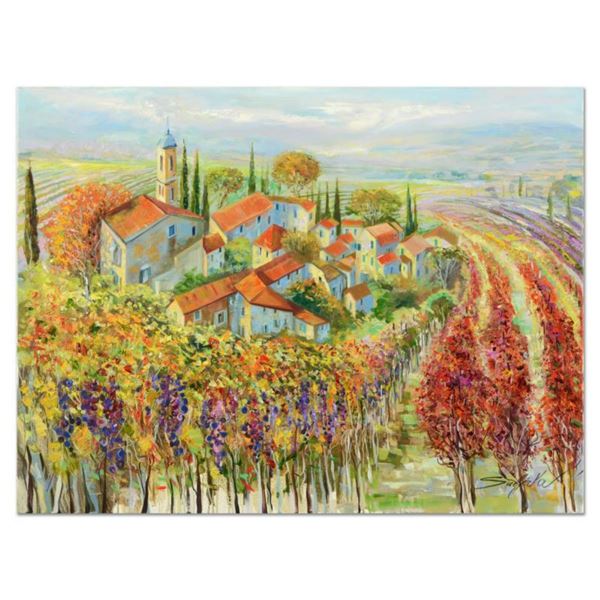 Vadik Suljakov,  Harvest in Tuscany  Original Oil Painting on Canvas, Hand Signed with Letter of Aut