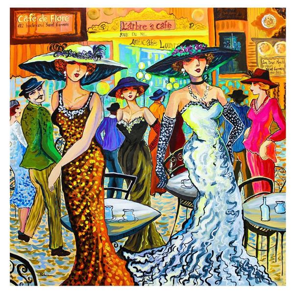 Patricia Govezensky- Original Acrylic on Canvas "Dancing In the coffee shop"