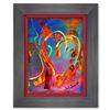 Image 1 : Jim Warren, "Love" Framed Original Painting on Canvas, Hand Signed with Letter of Authenticity.