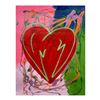 Image 1 : Steve Kaufman (1960-2010), "Mini Heart" Hand Signed and Numbered Limited Edition Hand Pulled silkscr