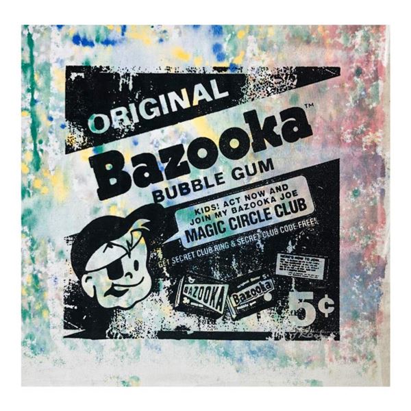 Gail Rodgers, "Bazooka Joe" Hand Signed Original Hand Pulled Silkscreen Mixed Media on Canvas with L