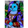 Image 1 : Romero Britto "New Mona Cat" Hand Signed Giclee on Canvas; Authenticated