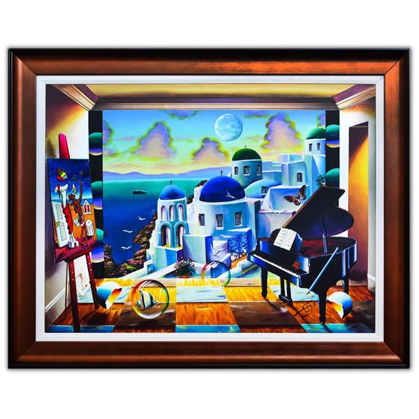 Ferjo- Original Oil on Canvas  Gorgeous Santorini 