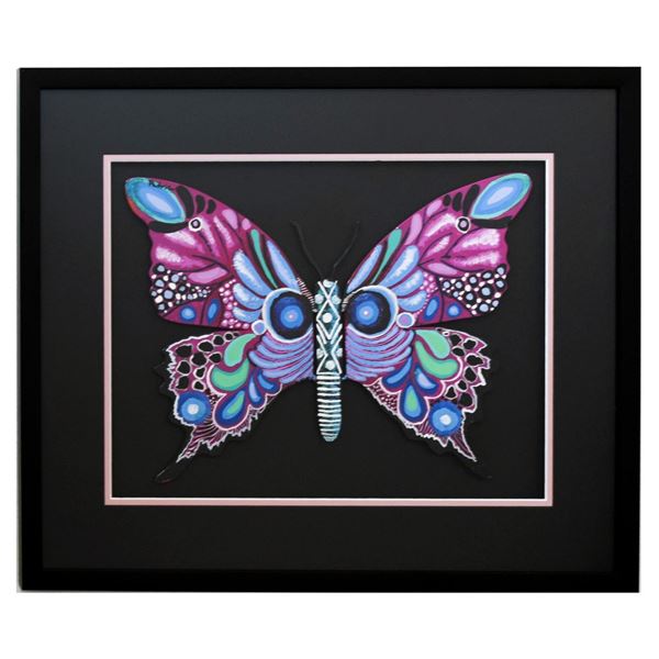 Patricia Govezensky- Original Painting on Laser Cut Steel  Butterfly CCXVIII 