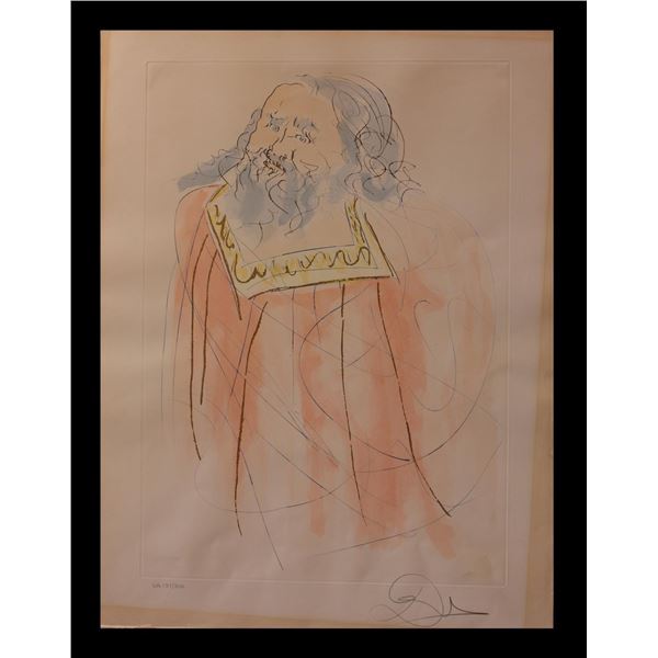 Salvador Dali- Watercolor on Etching "King David"