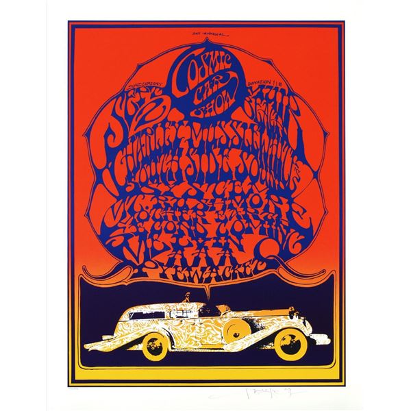 Stanley Mouse (b. 1940)- Hand Pulled Original Lithograph  Cosmic Car show 