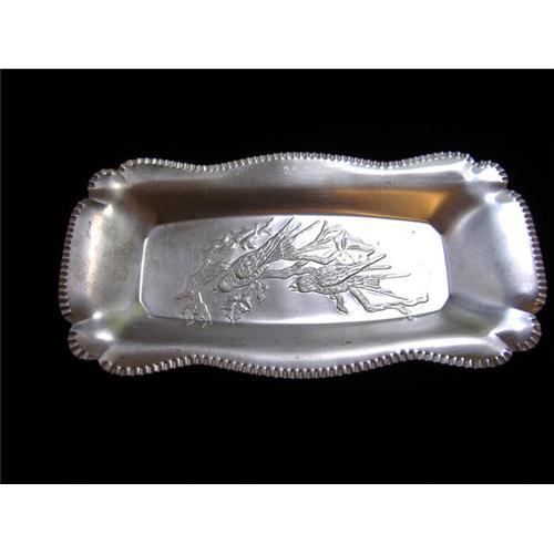 Antique Hammered Tin Serving Tray 1563300