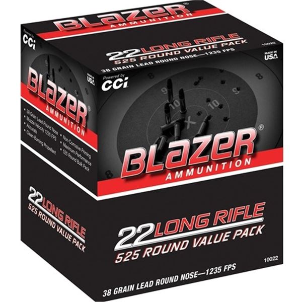CCI Blazer 22 Long Rifle Ammo 38 Grain LRN 525 Rds