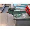 Image 2 : W8' X D3'3" X H41" GREY SINGLE DOOR SINGLE DRAWER POWERED WORK BENCH WITH NUMBER 100 BENCH VICE