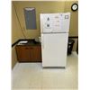 Image 1 : WHITE FRIGIDAIRE REFRIGERATOR, PANASONIC MICROWAVE OVEN, 2 DOOR STORAGE CABINET & STAINLESS STEEL