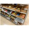 Image 1 : SHELVES OF ASSORTED MAINTENANCE TOOLS, RIVET GUNS, TAPE, SAFETY GEAR, RESPIRATORS & HARDWARE