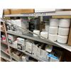 Image 8 : SHELVES OF ASSORTED MAINTENANCE TOOLS, RIVET GUNS, TAPE, SAFETY GEAR, RESPIRATORS & HARDWARE