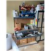 Image 1 : GREY SINGLE DRAWER ADJUSTABLE WORK TABLE WITH TOOL CONTENTS *HELICOPTER PARTS NOT INCLUDED*