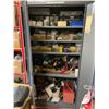 Image 2 : GREY METAL 2 DOOR CONSUMABLES CABINET WITH HARDWARE AND TOOL CONTENTS