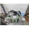 Image 3 : KEF-MOTOR SINGLE PHASE 1/3HP DUAL BENCH GRINDER ON STAND WITH CONTENTS