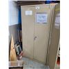 Image 1 : BEIGE METAL 2 DOOR CONSUMABLES CABINET WITH UNCERTIFIED MATERIAL CONTENTS