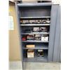 Image 2 : GREY METAL 2 DOOR CONSUMABLES CABINET WITH RIVET PULLER, CONTENTS AND HARDWARE