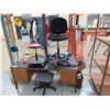 Image 2 : REMAINING CONTENTS OF LOCK-UP INCLUDING 2 DESK, 2 CHAIRS, 2 STOOLS, BROOMS, COAT-RACKS AND FAN