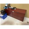 Image 1 : 4 CHERRY COLOR 6' BOOKCASES & 2 CHERRY COLOR 2 DRAWER LATERAL FILE CABINETS