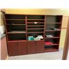 Image 1 : 2 CHERRY COLOURED 6' STORAGE BOOKCASE AND 1 - 6' BOOKCASE