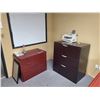 Image 2 : CONTENTS OF OFFICE INCLUDING CHERRY COLOR U-SHAPE DESK WITH HUTCH, NIGHTSHADE 3 DRAWER LATERAL FILE