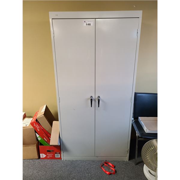 GREY METAL 2 DOOR CONSUMABLES CABINET