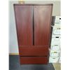 Image 2 : CHERRY COLOR U-SHAPE EXECUTIVE DESK WITH HUTCH & STORAGE CABINET