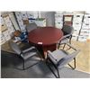 Image 1 : CHERRY COLOR CONFERENCE TABLE WITH 4 GREY CLIENT CHAIRS