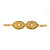 Image 2 : French Antique Victorian 18K Yellow Gold Detailed Dual Button Bar Pin Brooch
