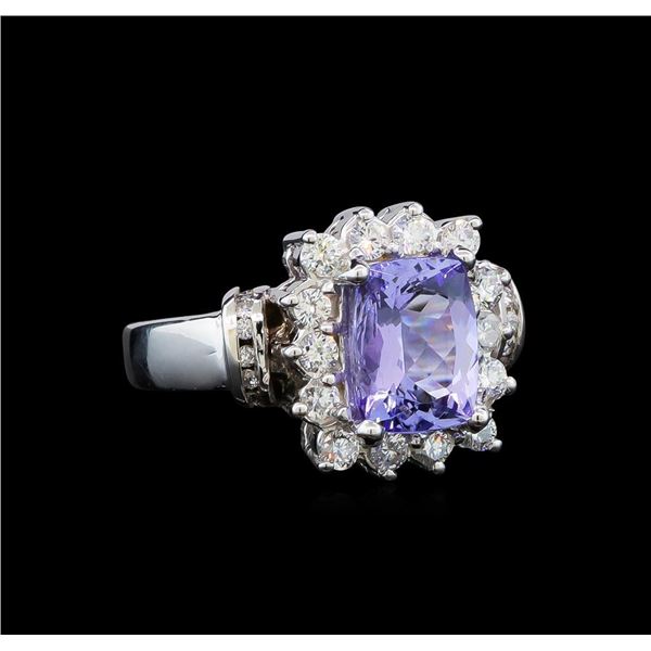 14KT White Gold 2.38 ctw Tanzanite and Diamond Ring
