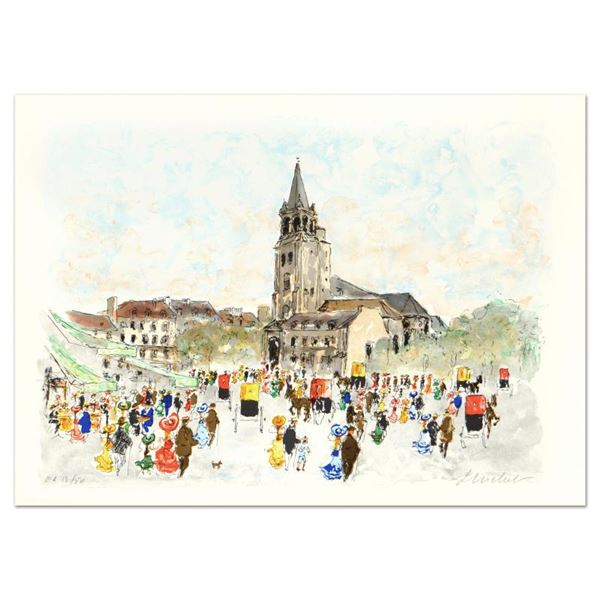 Urbain Huchet, "St Germain du Pre" Limited Edition Lithograph, Numbered and Hand