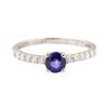 Image 2 : 0.90 ctw Blue Sapphire and Diamond Ring - 14KT White Gold