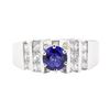 Image 2 : 1.12 ctw Sapphire And Diamond Ring - 14KT White Gold