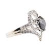 Image 2 : 3.33 ctw Black Diamond and Diamond Ring - 18KT White Gold