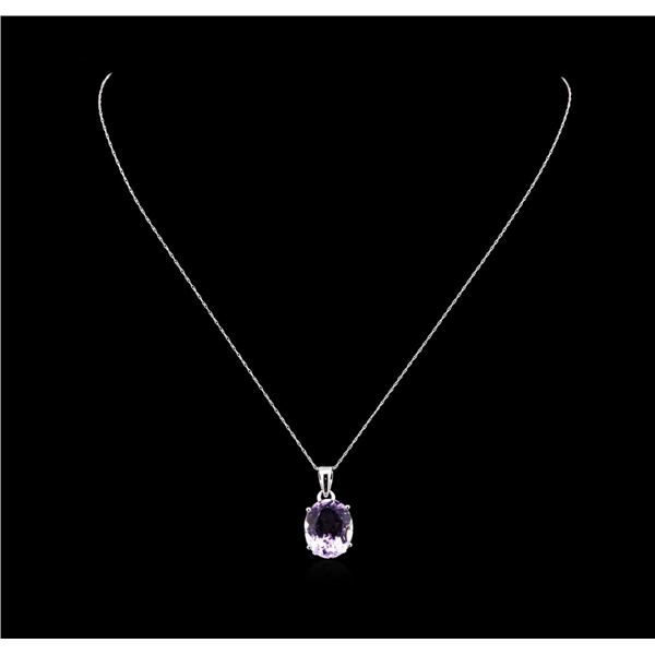 Crayola 7.90 ctw Pink Amethyst Pendant With Chain - 14K White Gold