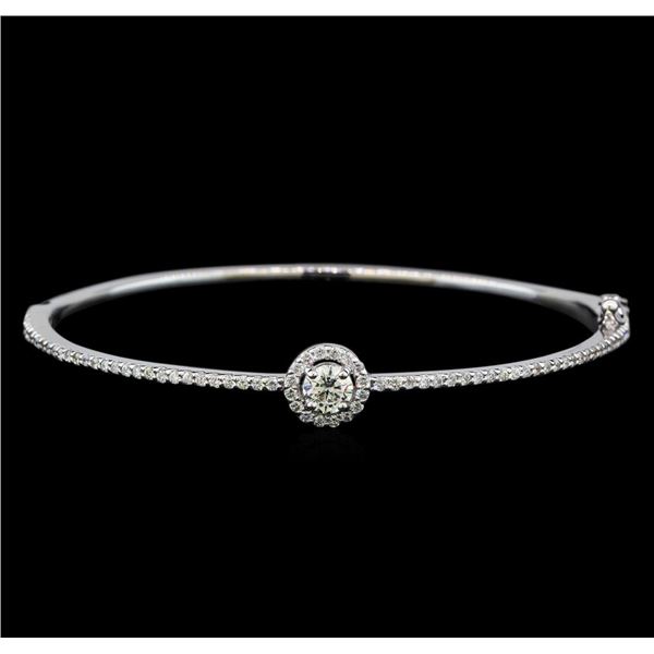 1.14 ctw Diamond Bangle Bracelet - 14KT White Gold
