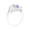 Image 4 : 2.24 ctw Emerald Cut Step Tanzanite And Round Brilliant Cut Diamond Ring - 14KT